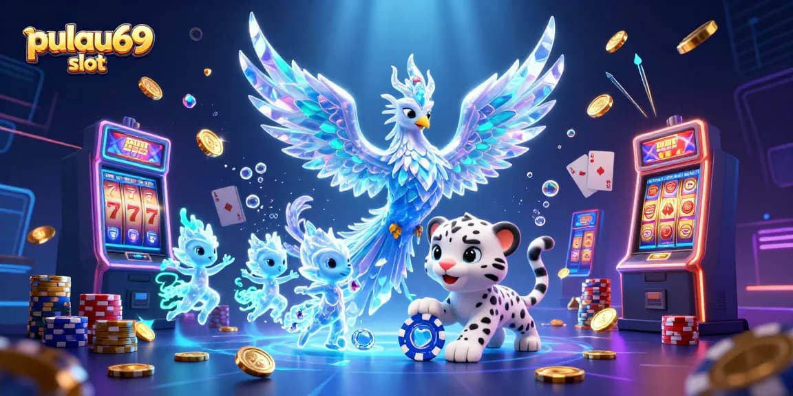 Win big with pulau69 slot in this vibrant casino scene filled with dynamic game elements.