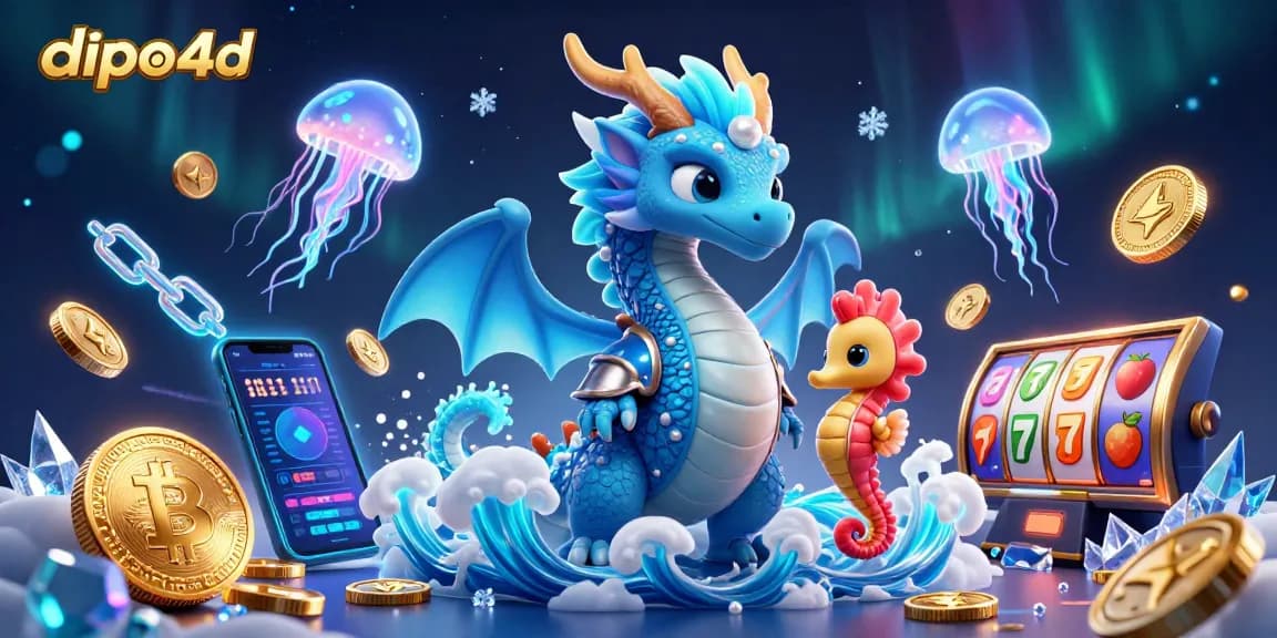 Engage with the thrilling world of dipo4d slots featuring a majestic dragon and neon jellyfish.