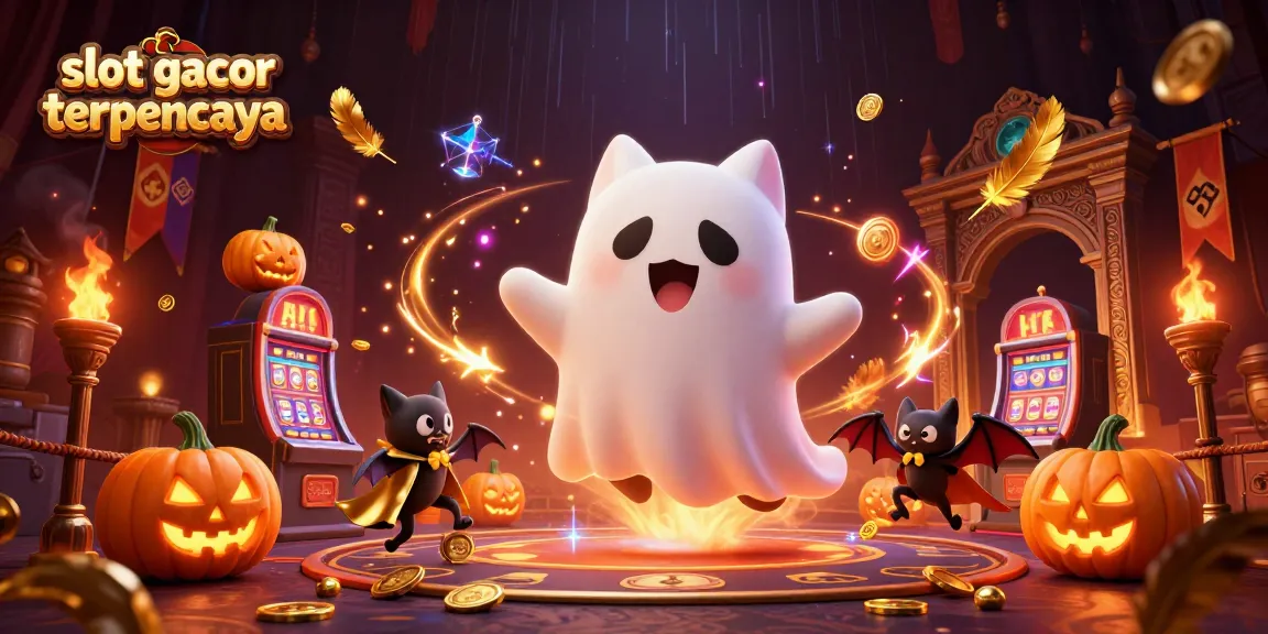 Slot gacor terpercaya menampilkan kucing hantu 3D beraksi di kasino dengan suasana yang seru dan penuh detail.