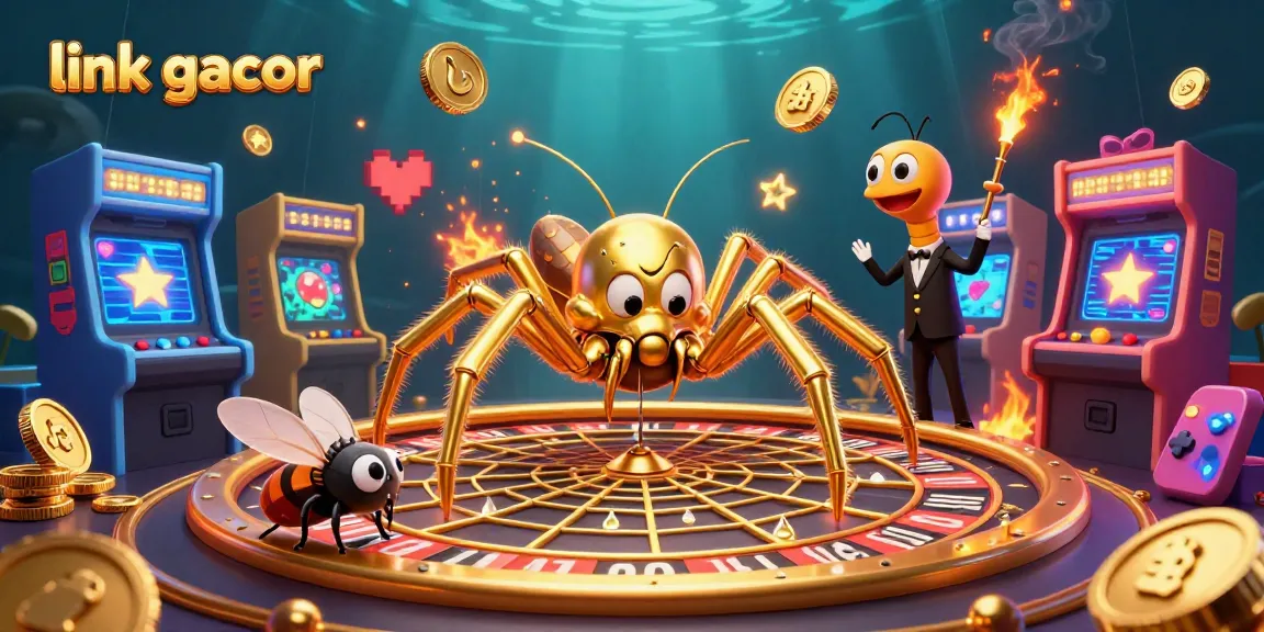 Engage with link gacor as the fly places bets on a roulette wheel in a vibrant casino setting.