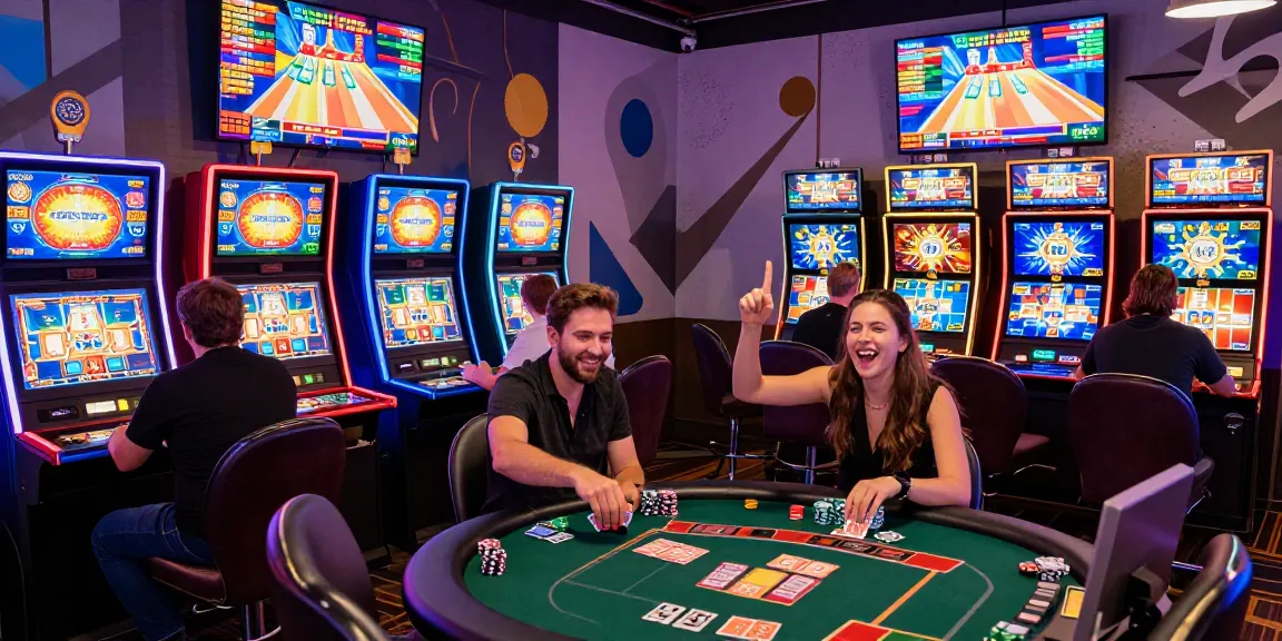 Engaging gambling scene with players enjoying situs slot raffi ahmad at vibrant online casino atmosphere.