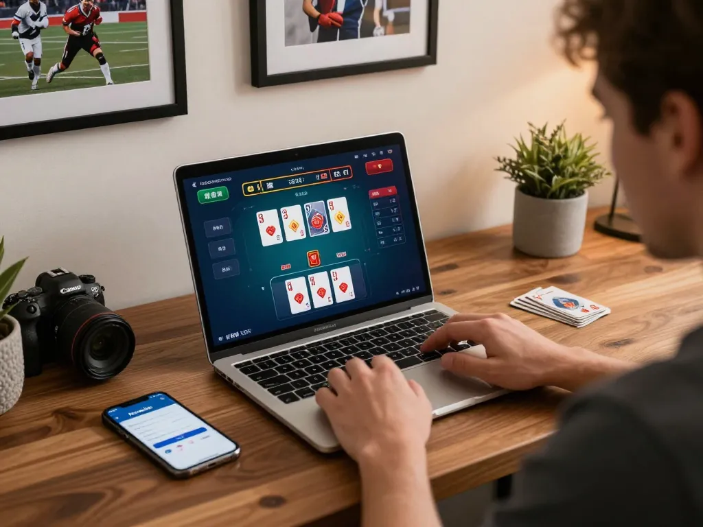 Player engaging in live dealer blackjack while accessing kenzobet login on a smartphone, showcasing online gambling excitement.