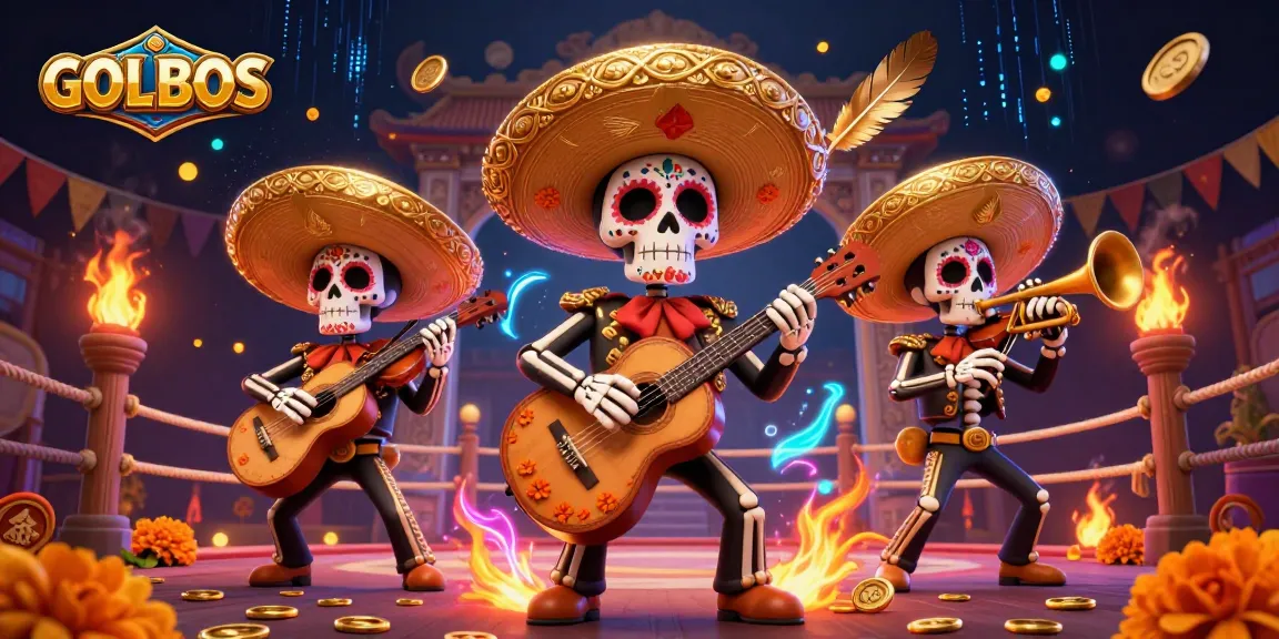 Experience exhilarating gaming action at GOLBOS with mariachis and dynamic casino elements.