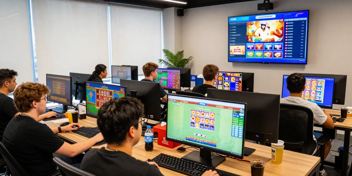 Engaging online gaming scene with RAJABERAS88 players immersed in popular slots and lottery games.