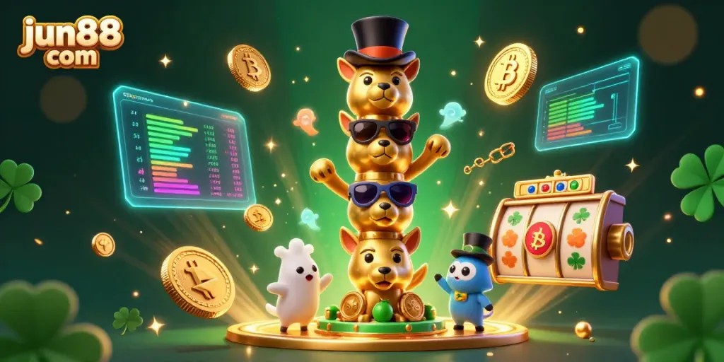 Engage in thrilling play at jun88 com with vibrant casino elements and golden totem imagery