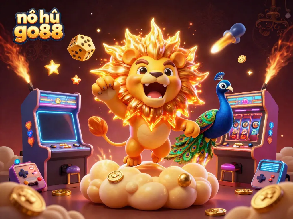 Experience the thrill of nổ hũ go88 with a vibrant, dynamic casino scene featuring exciting game elements.
