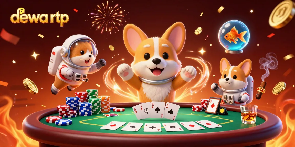 Maestro dewa rtp menguasai ruang kasino luar angkasa dengan chip dan koin melayang.