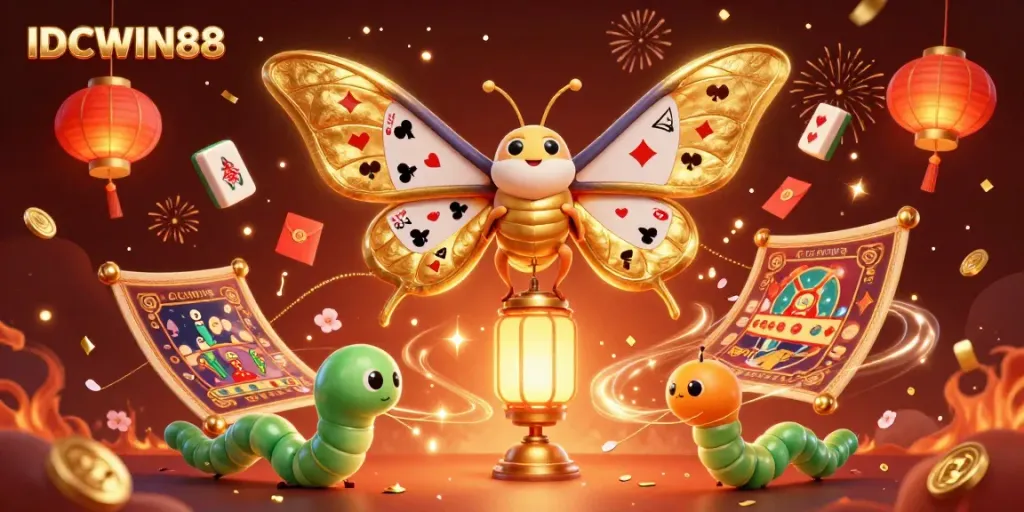 Experience thrilling wins with IDCWIN88, an exciting 3D casino scene full of animated gaming elements.