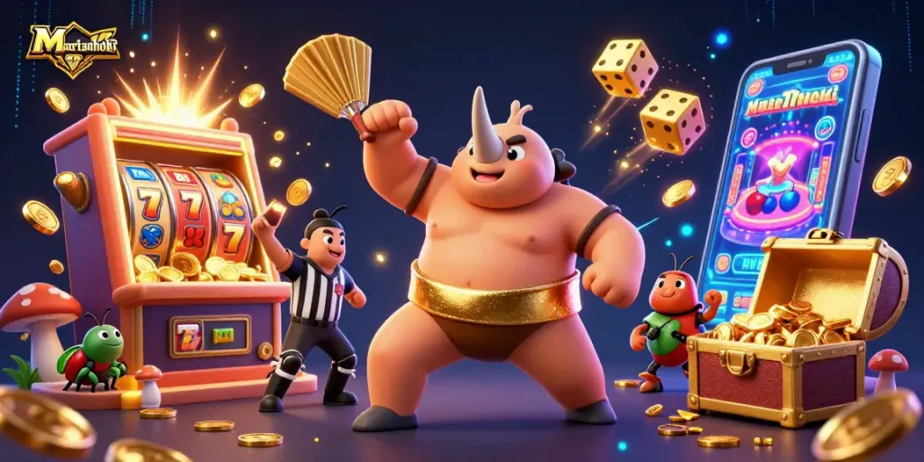 Meriamhoki menghadirkan ilustrasi 3D menarik dari karakter judi yang penuh aksi di kasino.