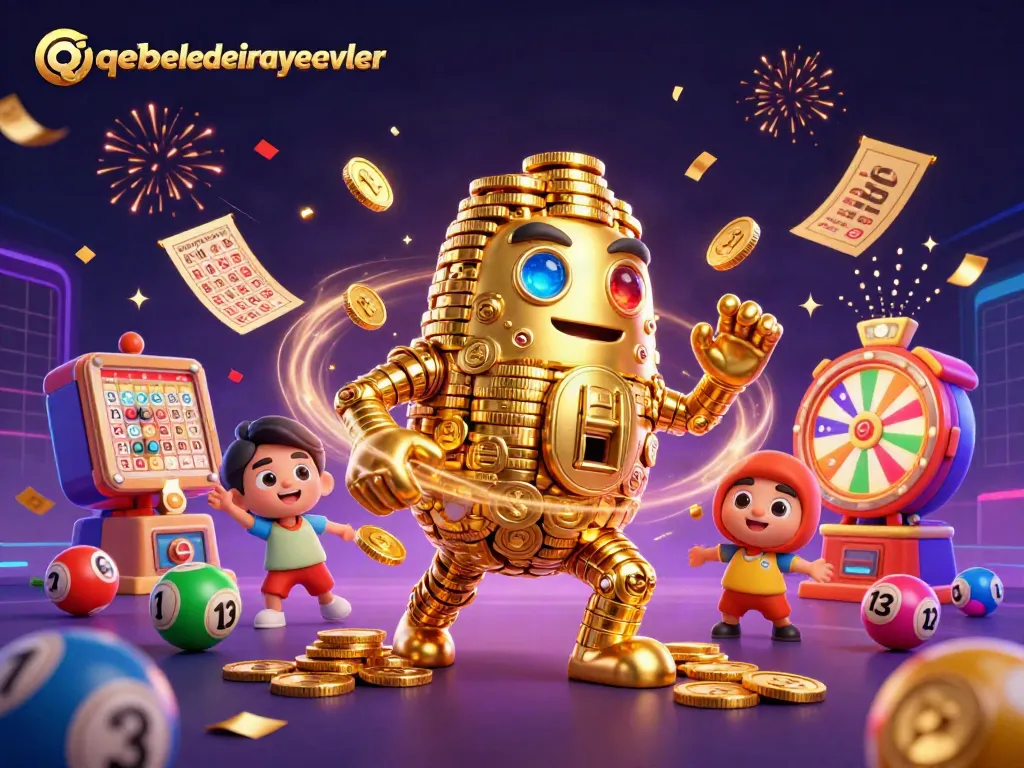 Gambarlah karakter golem emas yang dinamis menciptakan momen kemenangan di qebeledekirayeevler.