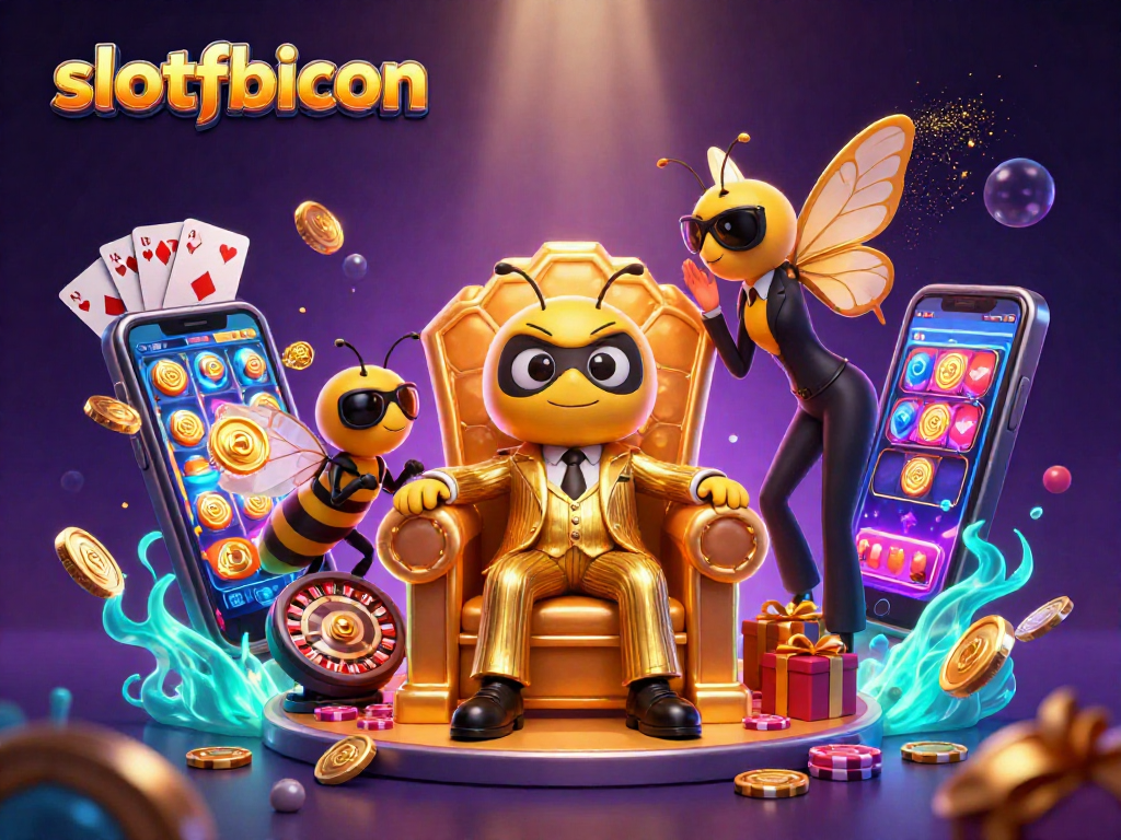 Experience winning excitement at slotfbicon with a captivating 3D illustration of a mob boss and vibrant casino elements.
