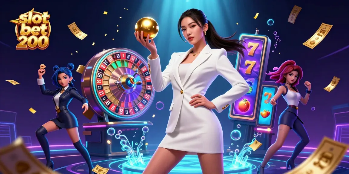 Engage with the thrilling excitement of slot bet 200 in this vibrant casino illustration.