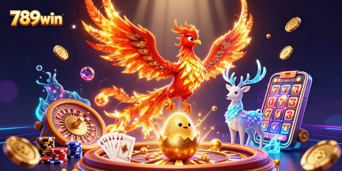 Experience thrilling gameplay at 789win with an immersive 3D casino illustration featuring vibrant characters and game elements.
