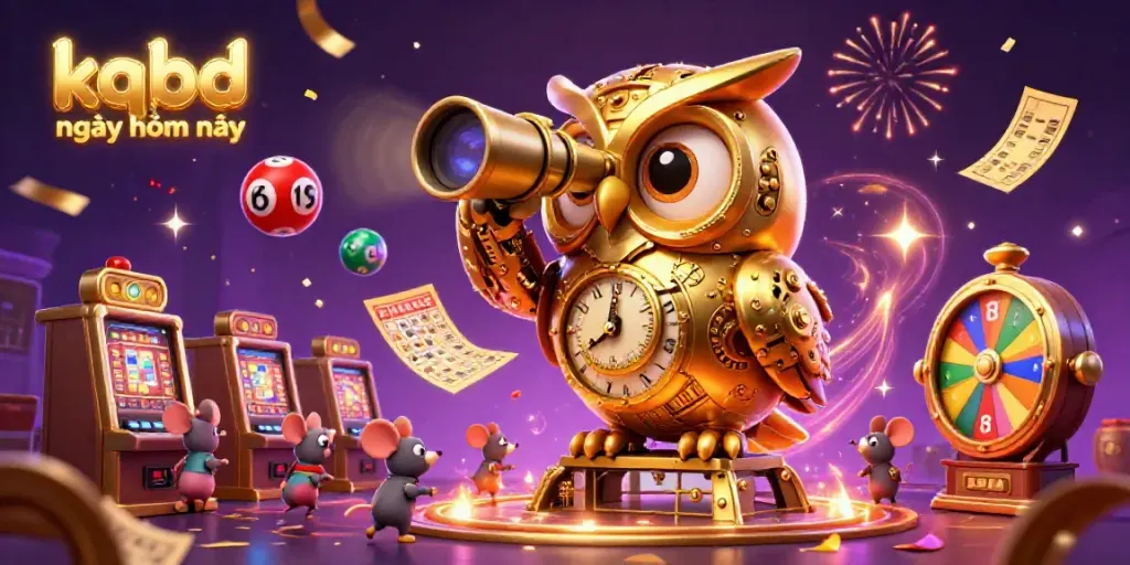 Check the dynamic results of kqbd ngày hôm nay in an engaging 3D cartoon casino scene.