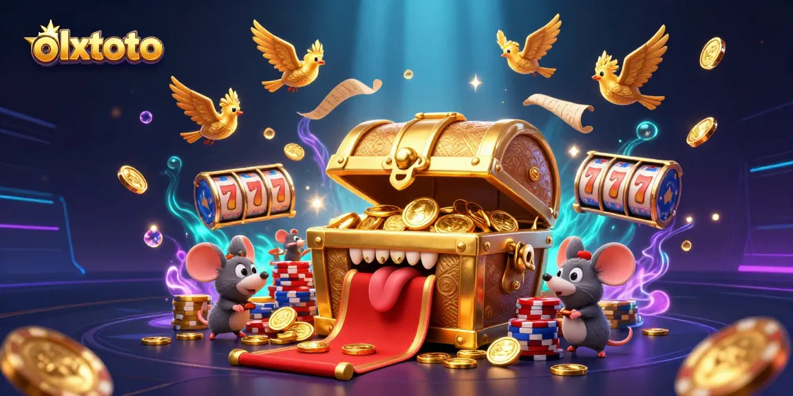 Olxtoto menarik pemain dengan slot menguntungkan dan tumpukan chip warna-warni yang berkilau.