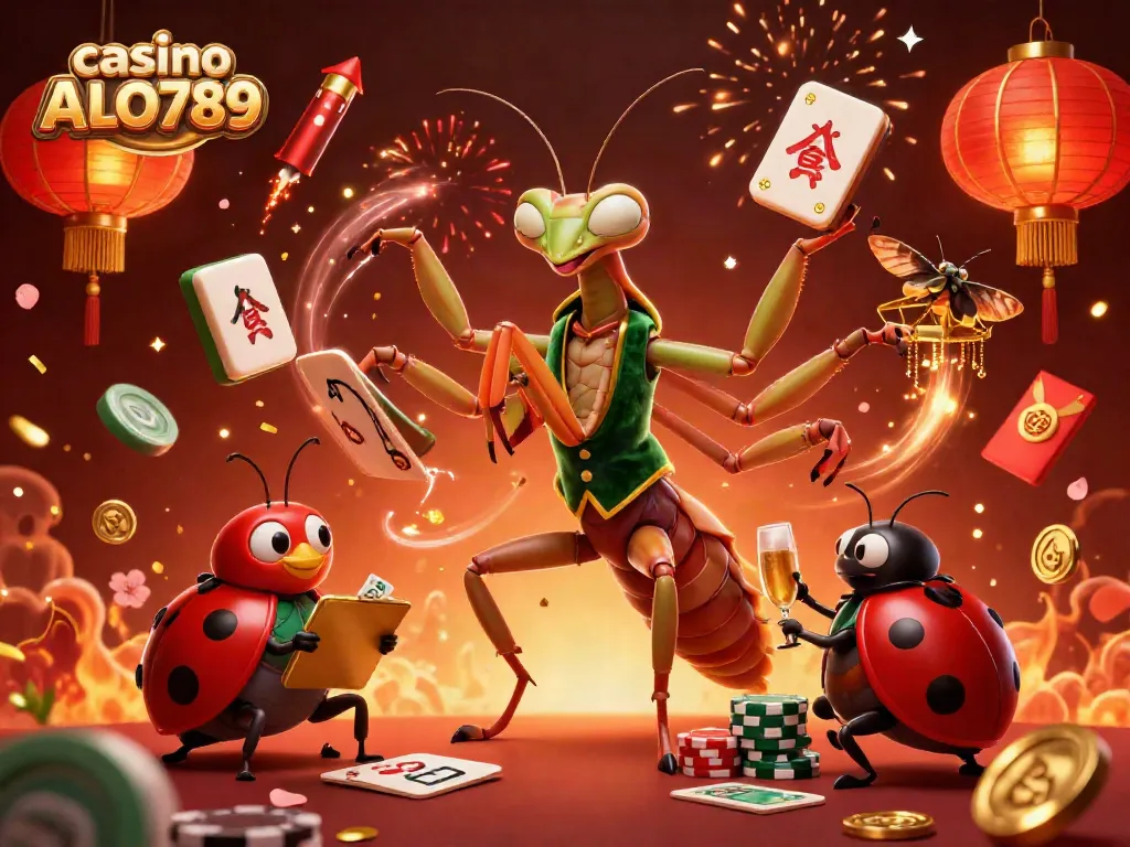Experience thrilling games at casino ALO789 with vibrant 3D cartoon characters in a lively casino atmosphere.