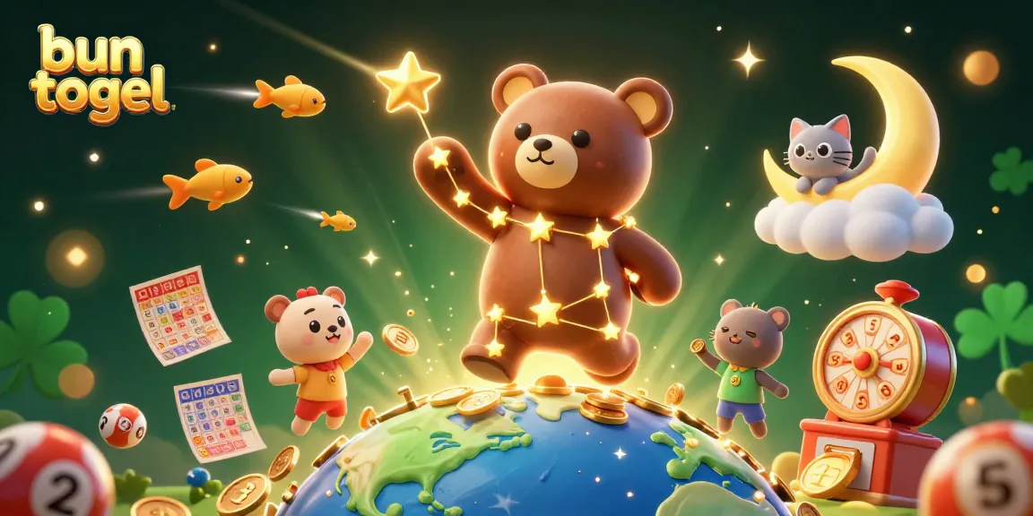 Play bun togel with exciting lottery elements showcasing vibrant 3D characters and winning symbols.