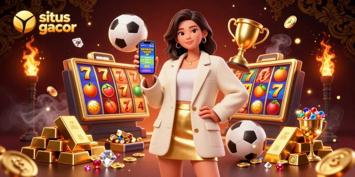 Engage with situs slot gacor through vibrant 3D casino scene showcasing dynamic slot reels and sparkling treasures.