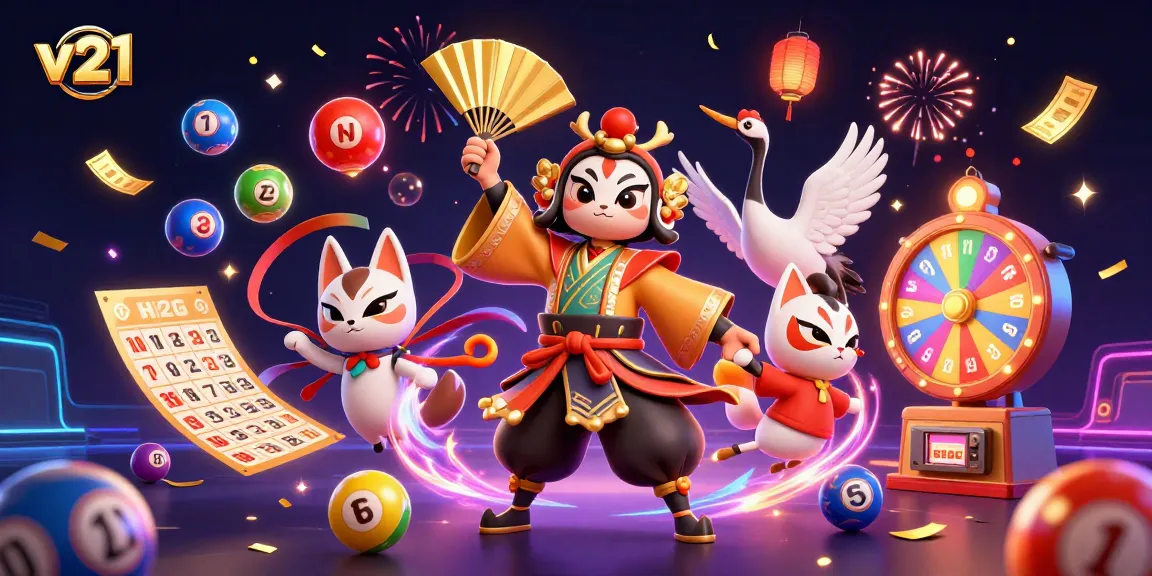 Menangkan lotere dan bingo dengan v21 melalui lentera semangat yang meriah dan karakter yang energik.