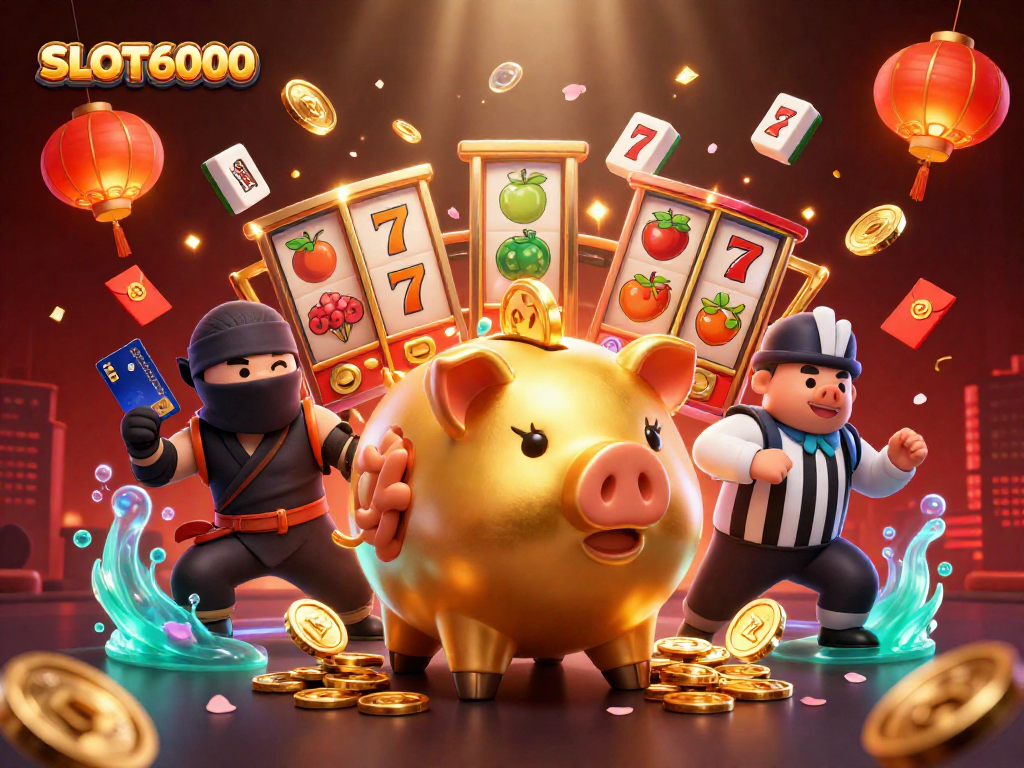 SLOT6000 menghadirkan momen beruntung dengan petarungan antara karakter lucu di kasino.