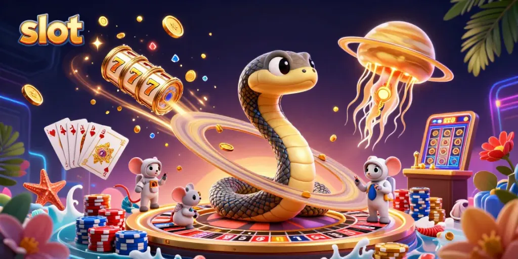 Slot dengan karakter kartun menguji keberuntungan sambil bermain dengan koin emas dan simbol keberuntungan.