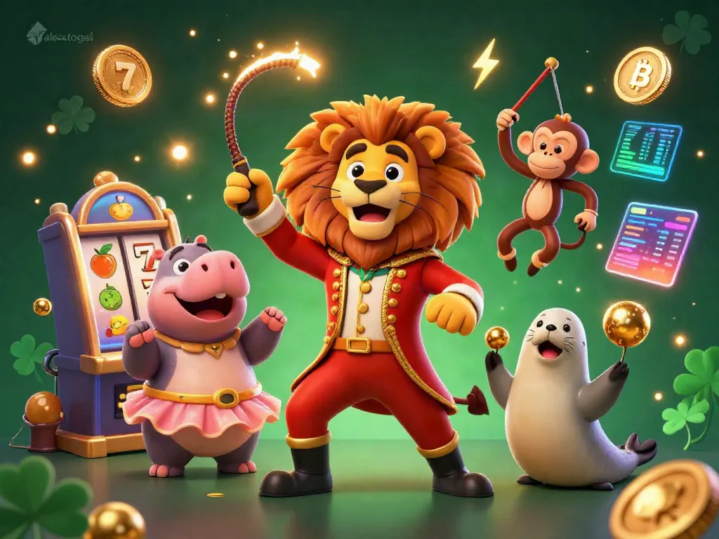 Mengguncang slot dengan alexistogel, singa pengatur acara sirkus, hippo tutu, dan monyet akrobat bersinar.