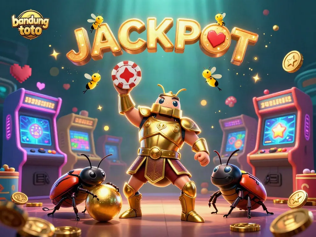 Engage with bandung toto gameplay showcasing a beetle hero and vibrant casino elements.