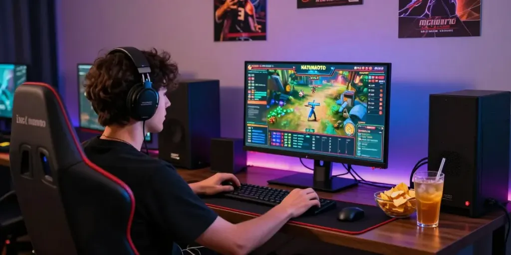 Pengguna natunatoto bermain game online dengan suasana nyaman dan modern.