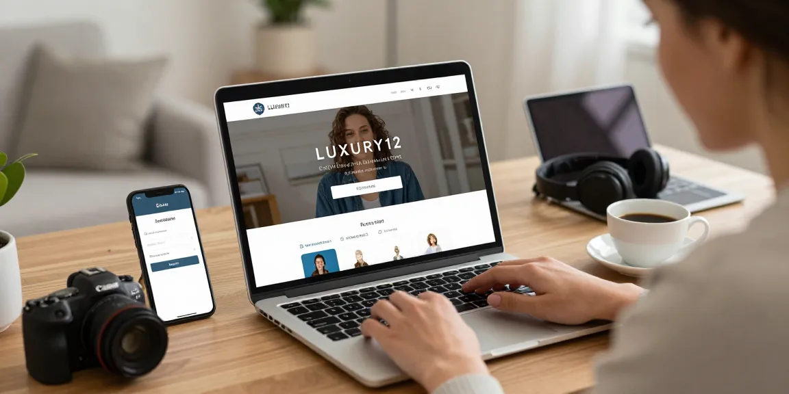 Pengguna LUXURY12 Login di laptop dengan suasana nyaman dan teknologi modern.