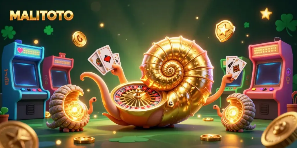 Experience the thrill of MALITOTO with a dazzling 3D scene featuring a giant nautilus roulette wheel.