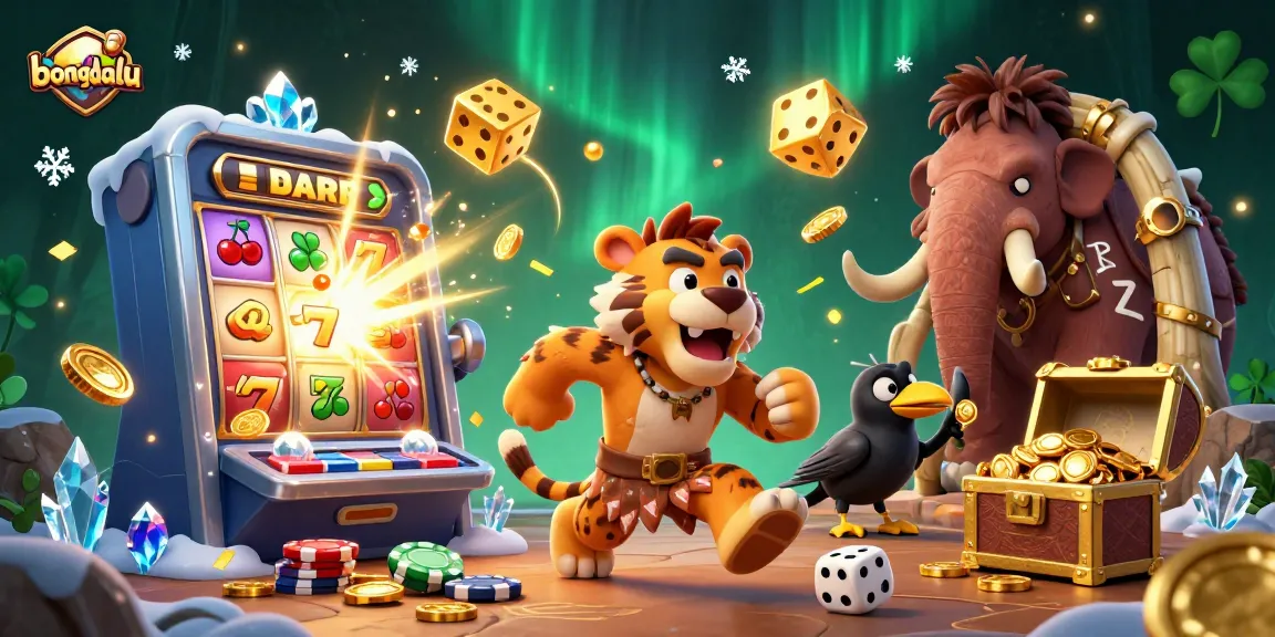 Experience the excitement of bongdalu as the caveman duo runs a vibrant prehistoric casino!