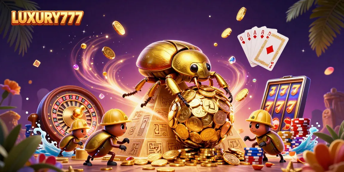 Menang besar dengan LUXURY777 sambil bermain slot dengan simbol kasino yang menyenangkan.