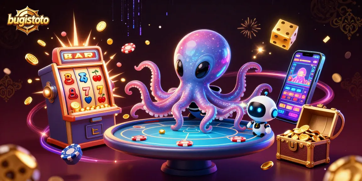 Bugistoto menyajikan gambar mendebarkan dengan alien gurita dan robot di meja poker virtual.