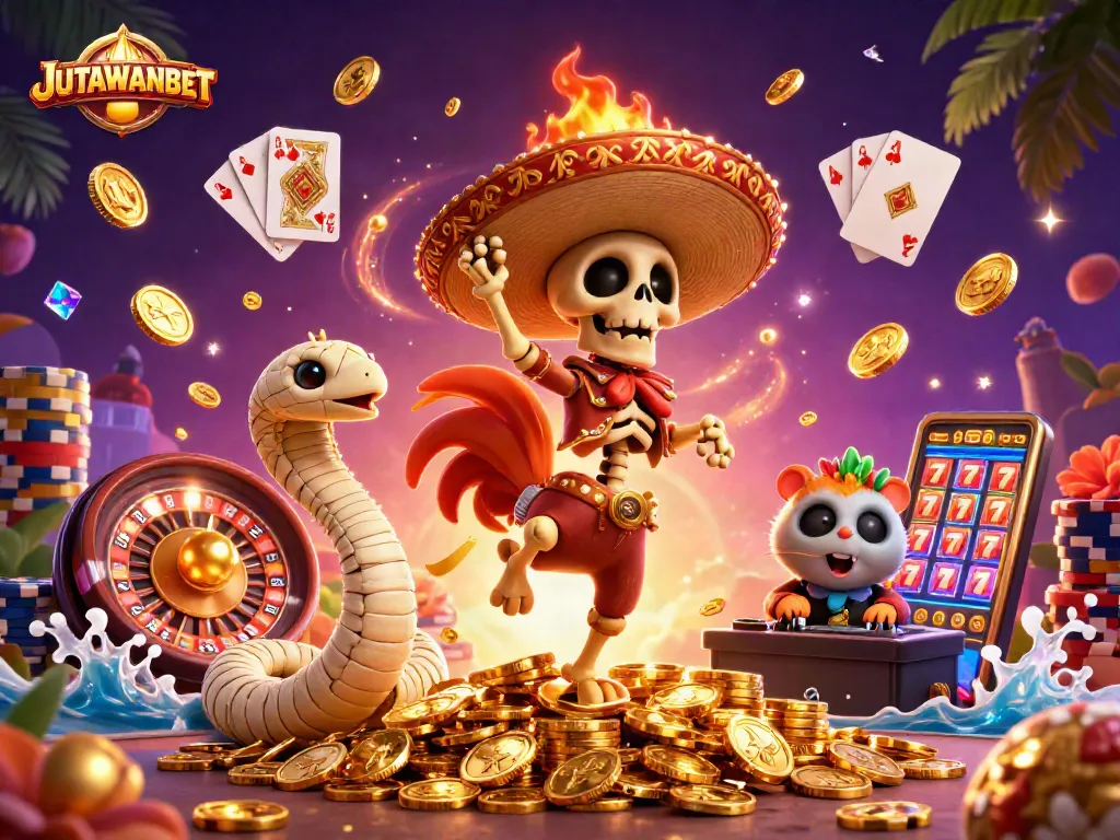 Experience the thrill of winnings with JUTAWANBET's exhilarating games featuring vibrant characters and dynamic action.