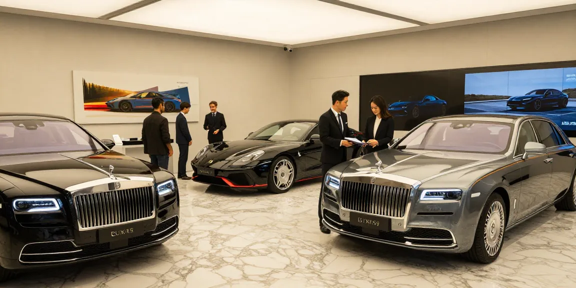 Menyewa mobil LUXURY 777 dengan pelayanan istimewa di ruang pamer yang elegan.