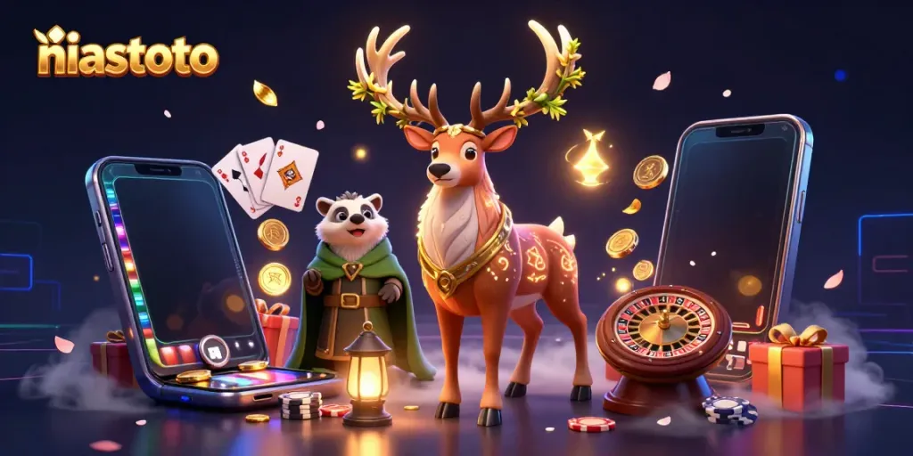 Experience niastoto's thrilling gameplay with a Celtic druid stag, badger, and dynamic slot elements.