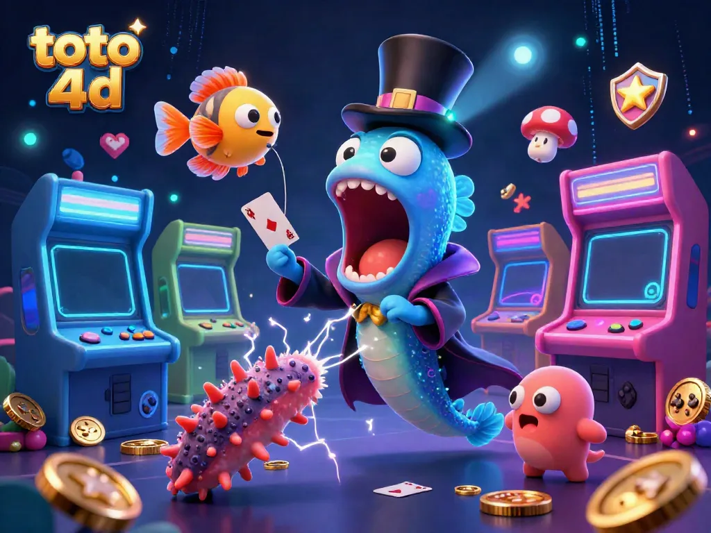 Engage with toto 4d as a magical deep-sea gambling adventure with cartoon characters in an enchanting scene.