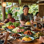 Warung225 menyediakan berbagai hidangan tradisional Indonesia yang lezat.