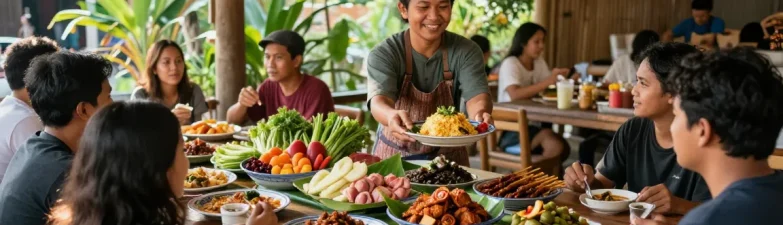 Warung225 menyediakan berbagai hidangan tradisional Indonesia yang lezat.